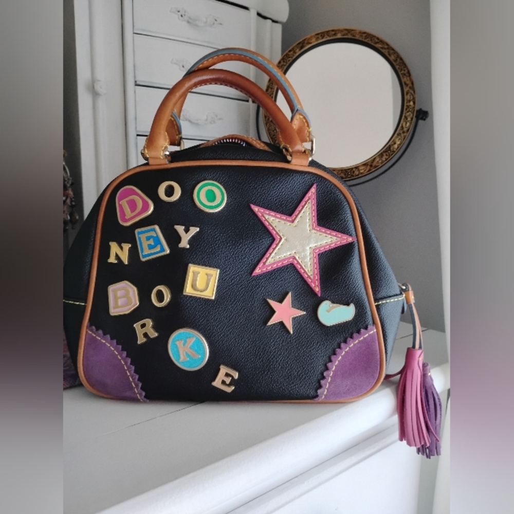 Dooney & Bourke Black and Purple Women's Bag